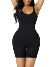 Women Black Seamless Low Back Full Body Shapewear Mesh Waist Control